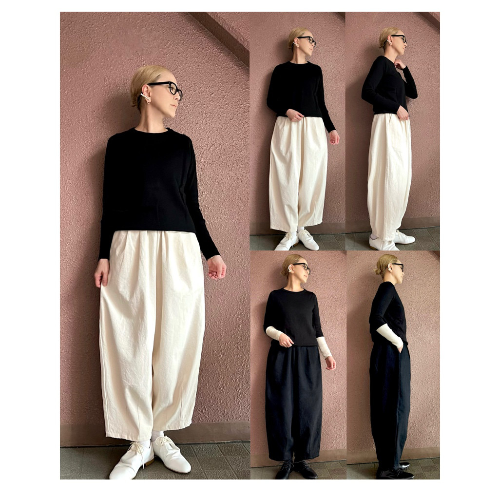 【60％OFF】 RATA❤️2色有❤️サイズ選べる❤️国産岡山ホワイト＆ブラック パンツ