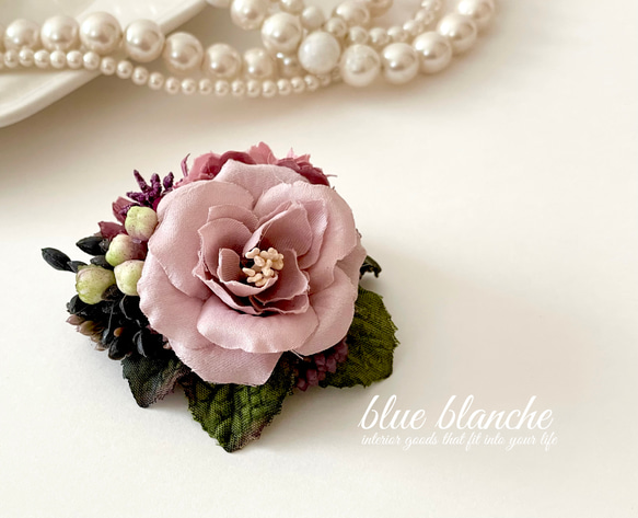 アンティークガーネットブローチ　薔薇 バラのブローチ＊アンティークピンク ブローチ blue blanche 通販