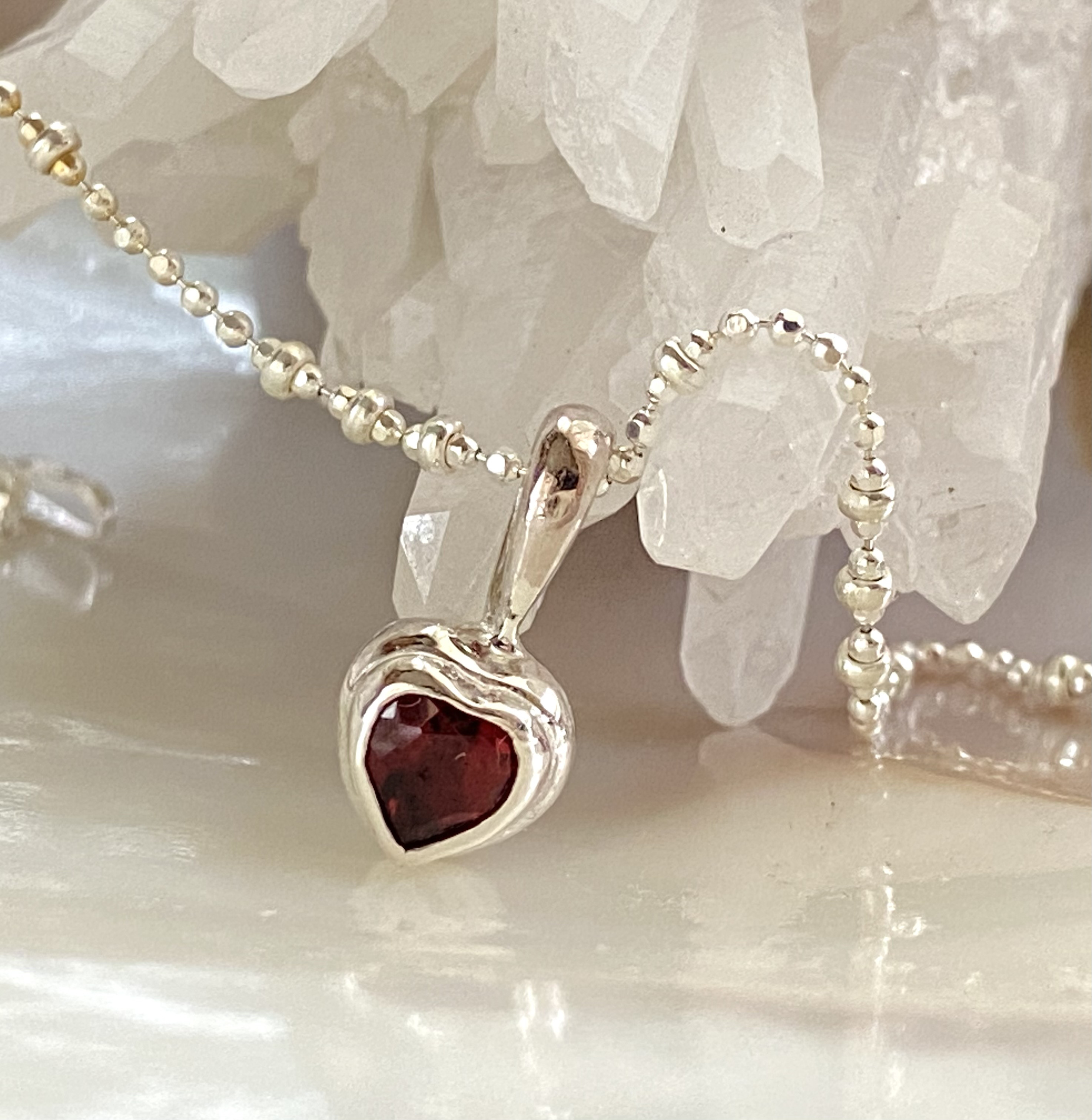 【遺骨ジュエリー】いつも一緒❤︎ ハートのメモリアルペンダントトップ《石が選べる》【受注制作】