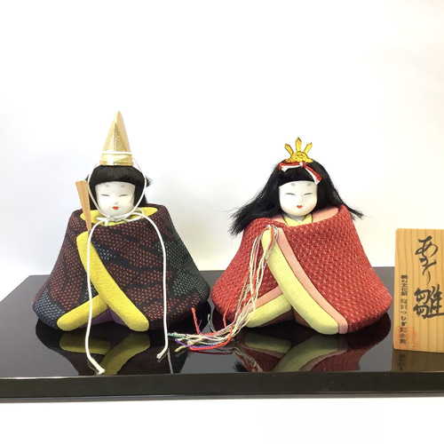 雛人形ペア　木目込人形 塩沢織木目込人形 雛人形「あかり雛」A 単品（台・木札付き