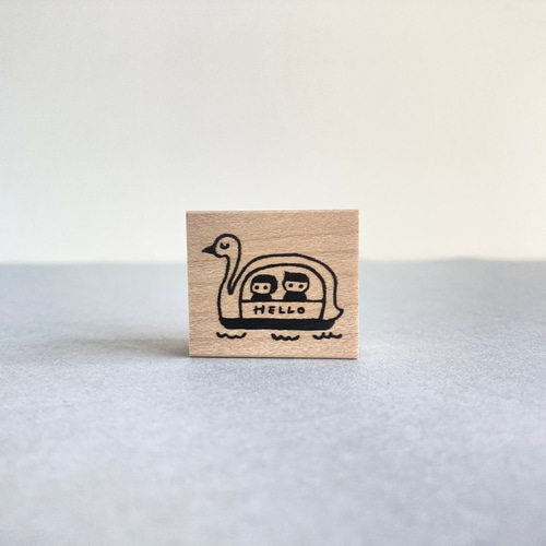 人気❤️スワンボート【ラバースタンプ】鳥 はんこ・スタンプ はんこ