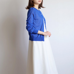 【現在有20％折扣！ ] 日本紙x聚酯新材質輕針織開襟衫【紫色】 第3張的照片