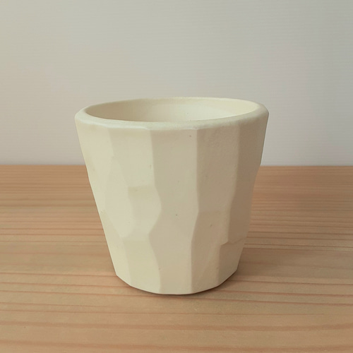 FLOWER POT 植木鉢 M 4inch(100㎜) 面取り 白釉 一輪挿し・花瓶・花器