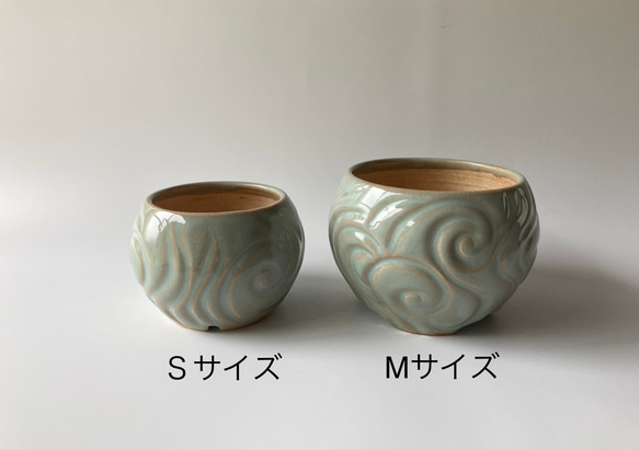 陶製植木鉢　流紋②Ｓサイズ 9枚目の画像