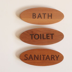 [免運費] 門板木製雷射雕刻標誌牌實木新建廁所標誌浴室 3 種簡單 第10張的照片
