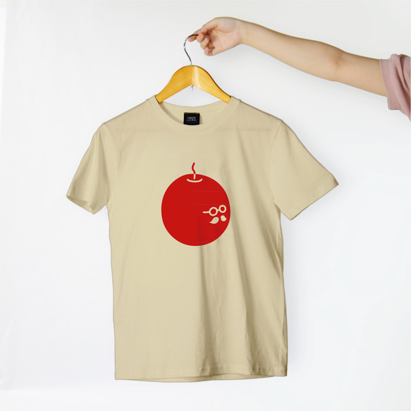 「りんごオヤジ」old fruit Tシャツ 2枚目の画像