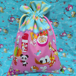 3B-2おとめちっくレトロガールお弁当袋給食袋巾着袋きんちゃく袋