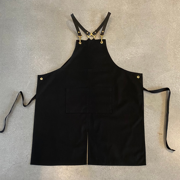 エプロン 本革ストラップ 背中クロス 男女兼用｜カフェ・美容師・バリスタに人気 18枚目の画像