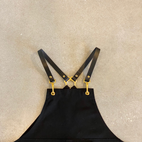 エプロン 本革ストラップ 背中クロス 男女兼用｜カフェ・美容師・バリスタに人気 19枚目の画像