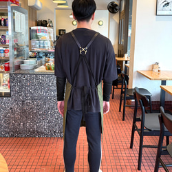 エプロン 本革ストラップ 背中クロス 男女兼用｜カフェ・美容師・バリスタに人気 12枚目の画像