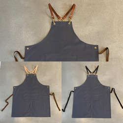 エプロン 本革ストラップ 背中クロス 男女兼用｜カフェ・美容師・バリスタに人気 9枚目の画像