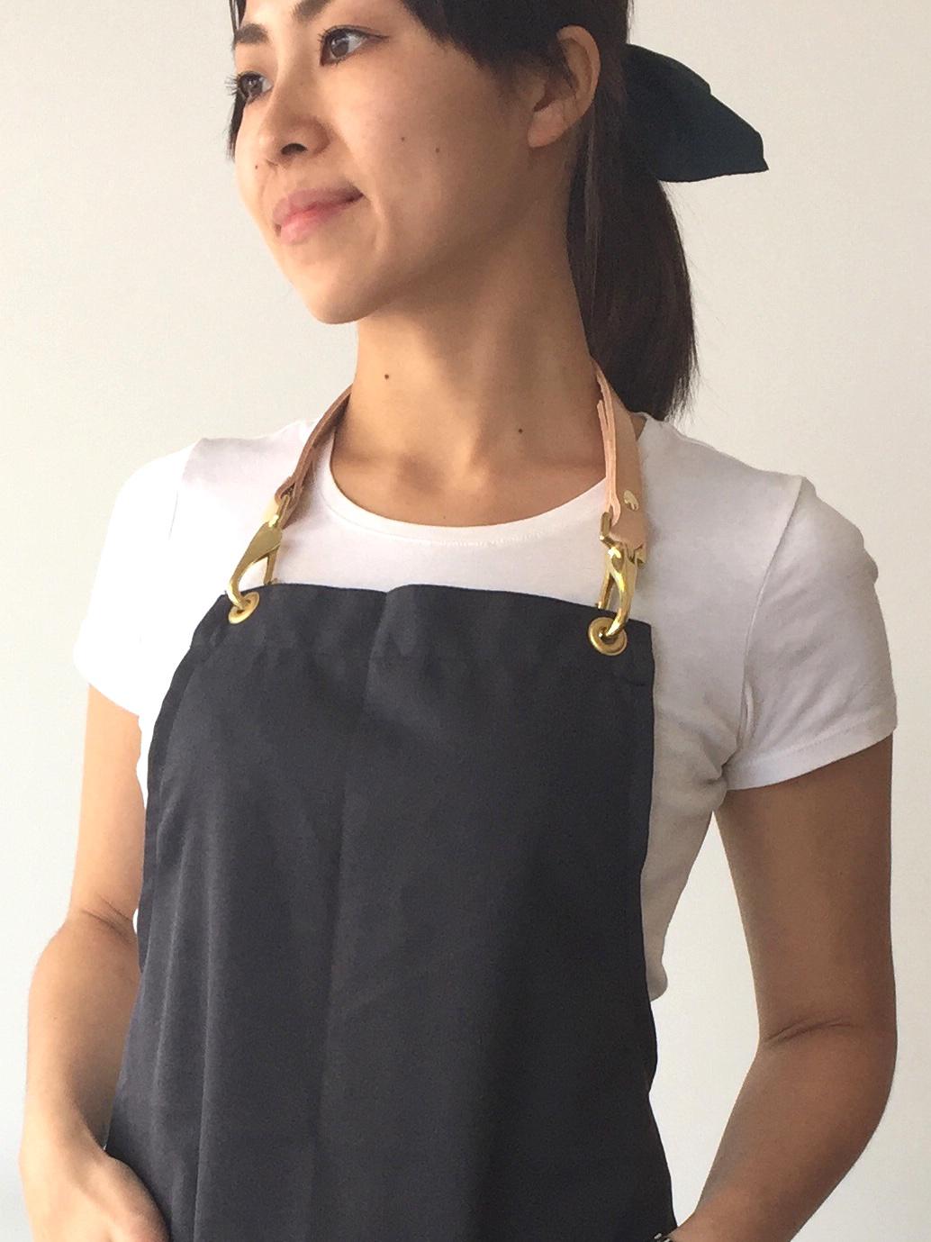 エプロン 本革ストラップ 首掛け 男女兼用｜カフェ・美容師・バリスタに人気