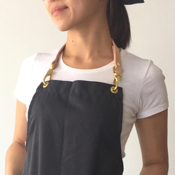 [本革レザー・首掛けストラップ エプロン] 美容師 Cafe Bar レストラン キャンプ&BBQにも 8枚目の画像