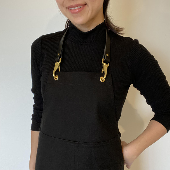 [本革レザー・首掛けストラップ エプロン] 美容師 Cafe Bar レストラン キャンプ&BBQにも 11枚目の画像