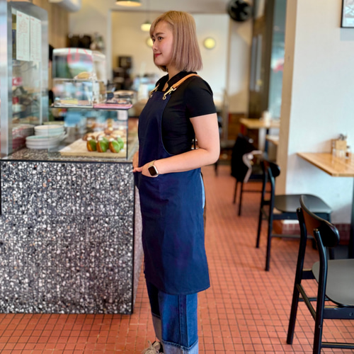 エプロン 本革ストラップ 首掛け 男女兼用｜カフェ・美容師・バリスタ