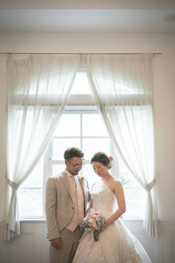 柔らかアンティークカラー　クラッチブーケ　ブトニア付　前撮り　撮影　パーティ　178 10枚目の画像