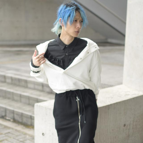 ドレス サン プリーツ ラッフルズ フリル ビンテージ おしゃれ かわいい セクシー 大人 ラッフルカラー風プリーツフリル付きドレスシャツ シャツ albino