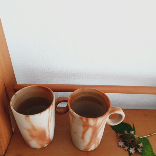 備前焼　ジョッキ　マグカップ　ペア　※ 備前焼 ペアマグカップ マグカップ aco 通販 12328137｜Creema(クリーマ)