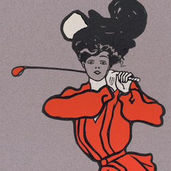 【NO.184】ゴルフする女性アートポスター☆レトロモダンヴィンテージファッションスポーツ☆A5A4A3A2A1B5B4 3枚目の画像