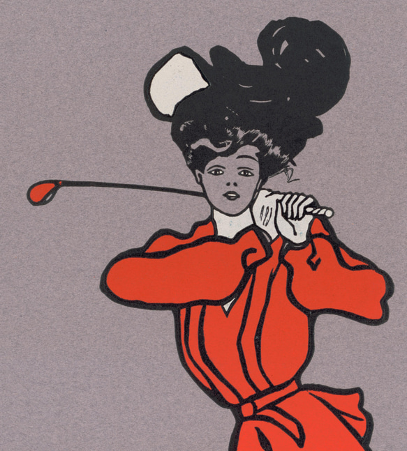 【NO.184】ゴルフする女性アートポスター☆レトロモダンヴィンテージファッションスポーツ☆A5A4A3A2A1B5B4 3枚目の画像