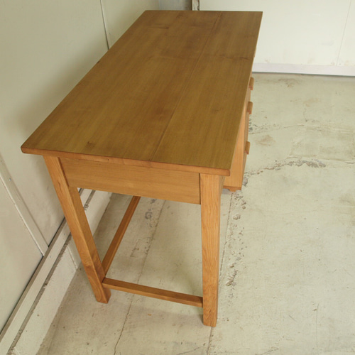 勉強机 学習机 PC台 ワークデスク チェスト付 無垢 モミの木 横100cm