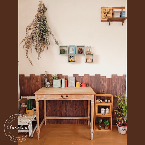 アンティーク　木製　棚　ハンドメイド 楽天市場】実物より素敵 古材 アンティーク シェルフ 背板付き 2