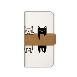 送料無料 スマホケース 手帳型 カバー iPhone15 14 猫 動物 かわいい おしゃれ  アンドロイド 多機種対応 6枚目の画像