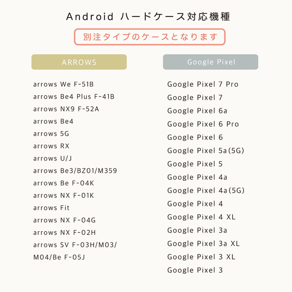 【Android ハードケース 】対応機種 〈 別注タイプ 〉 6枚目の画像