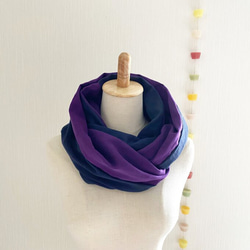 ♡ふんわり国産ダブルガーゼのスヌード♡サックスブルー×ターコイズ