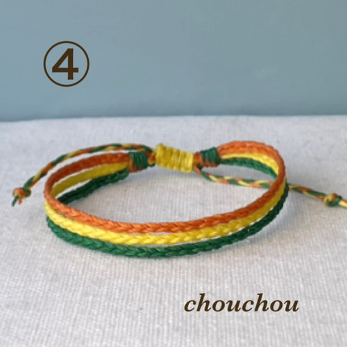 3連ミサンガブレスレット トリコロール ラスタカラー ブレスレット