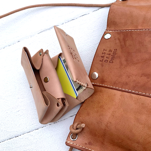 アコーディオン財布 お札が折れない ミニ財布 牛革 レザー ヌメ革 本革 日々を刻む日記帳nfl hnd Creema店 10枚目の画像