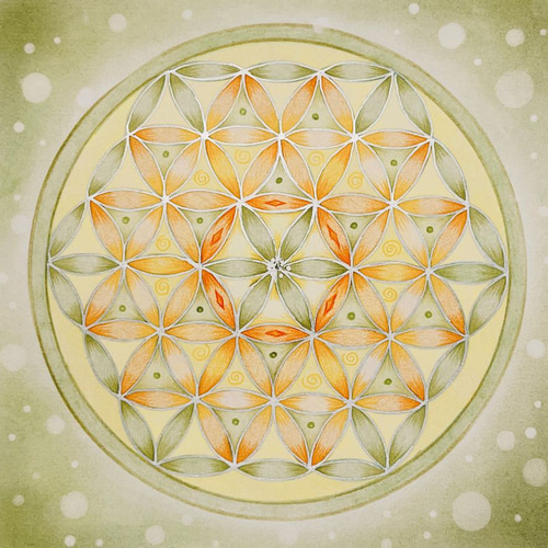 貴方だけのフラワーオブライフ⭐︎色鉛筆画 パステルアート ヒーリング