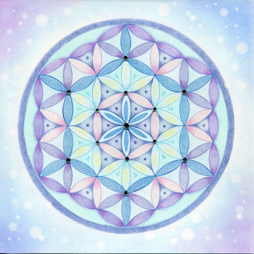 貴方だけのフラワーオブライフ⭐︎色鉛筆画 パステルアート ヒーリング