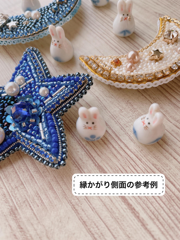 ビーズ刺繍ブローチ【クリームソーダ/レトログラス/メロン】 6枚目の画像