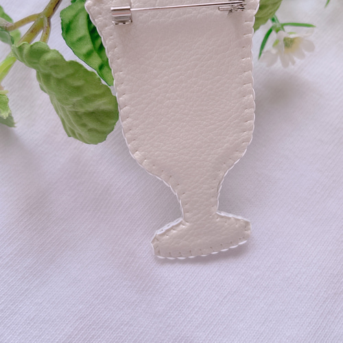 ビーズ刺繍ブローチ【クリームソーダ/レトログラス/メロン