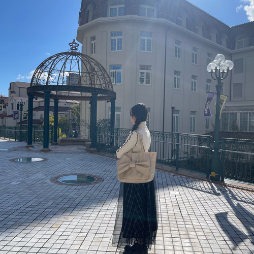 大人も似合うリボンディテール✴︎..:*☆ フェイクレザーリボンバッグ