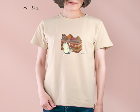 選べるオペラケーキとネコぱんのTシャツ【受注制作】 4枚目の画像