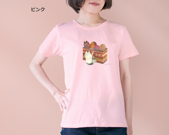 選べるオペラケーキとネコぱんのTシャツ【受注制作】 9枚目の画像