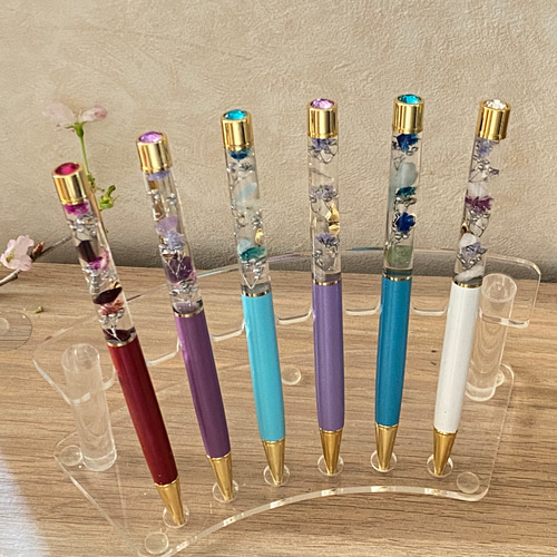 N185 / カスタムボールペン 天然石 ラベンダーアメジスト ジュエル付き