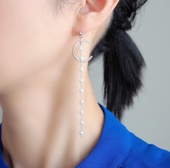 パールムーンピアス シルバー /イヤリングP908 ピアス（フック