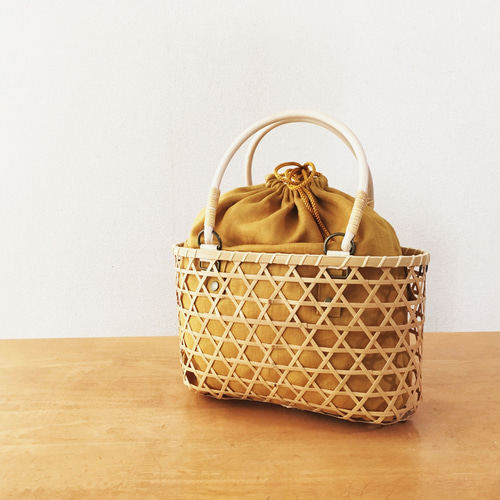 花六ツ目編み 竹かごバッグ 楽天市場】【受注生産】 花六ツ目編み 竹かご 手提バッグ 山下工芸