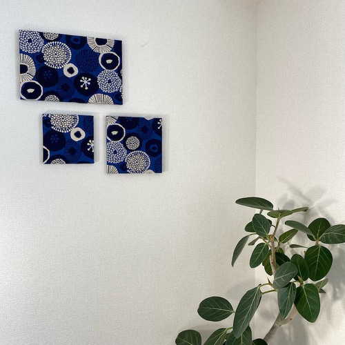 『瀬戸の潮風』　藍染めアートパネル(20cm×20cm) 瀬戸の潮風』 藍染めアートパネル(20cm×20cm)