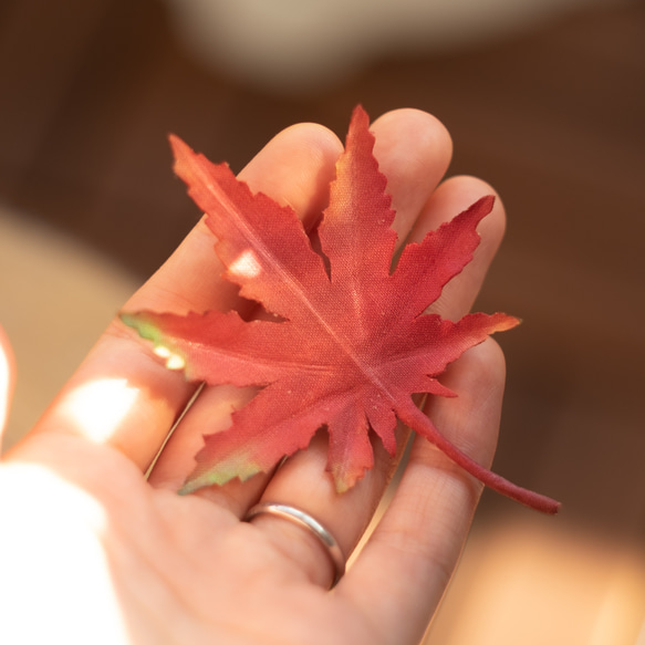 秋色 紅葉 ブローチ 5枚目の画像