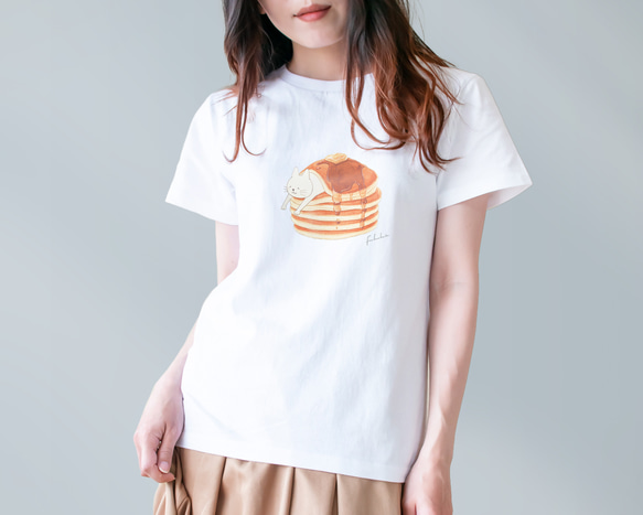 選べるパンケーキとネコぱんのTシャツ【受注制作】 2枚目の画像