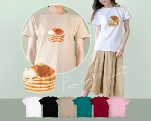 選べるパンケーキとネコぱんのTシャツ【受注制作】 Tシャツ FWAFWA
