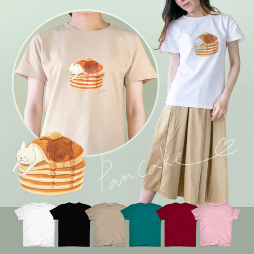 選べるパンケーキとネコぱんのTシャツ【受注制作】 Tシャツ FWAFWA