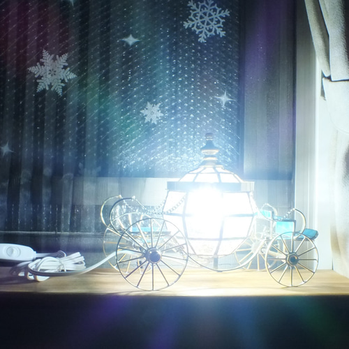 シンデレラのカボチャの馬車；クリスタル－5 LEDランプ