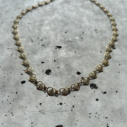 【316L】heart chain choker  necklace/35cm/金属アレルギー対応 6枚目の画像