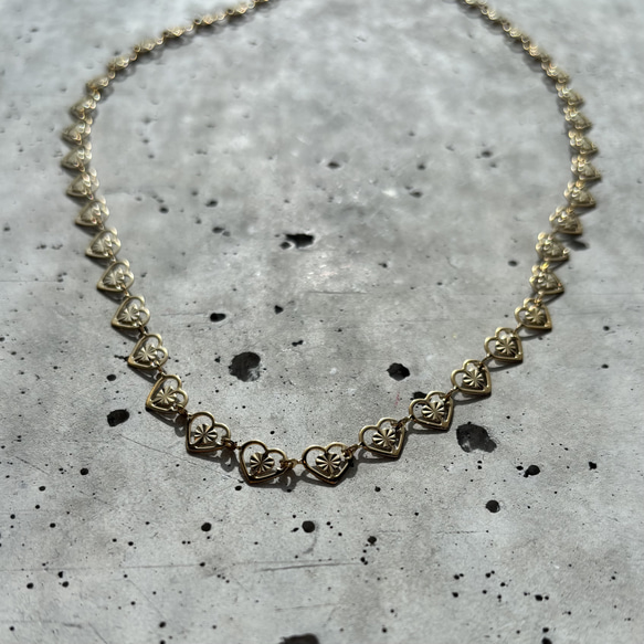 【316L】heart chain choker  necklace/35cm/金属アレルギー対応 6枚目の画像