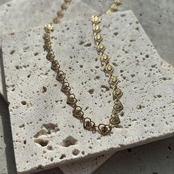 【316L】heart chain choker  necklace/35cm/金属アレルギー対応 4枚目の画像